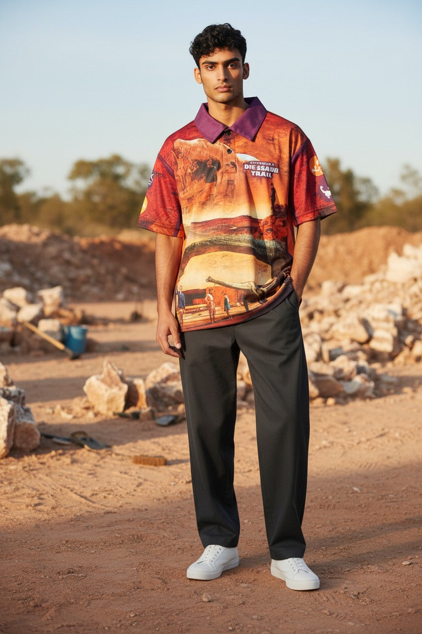 Matching Set - Fishing Shirt, Footy Shorts & Cap (Australia's Dinosaur Trail)