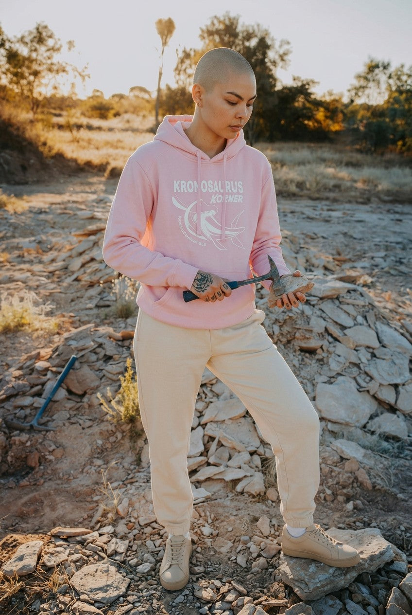 Adults Hoodie (Pink- Kronosaurus Korner)