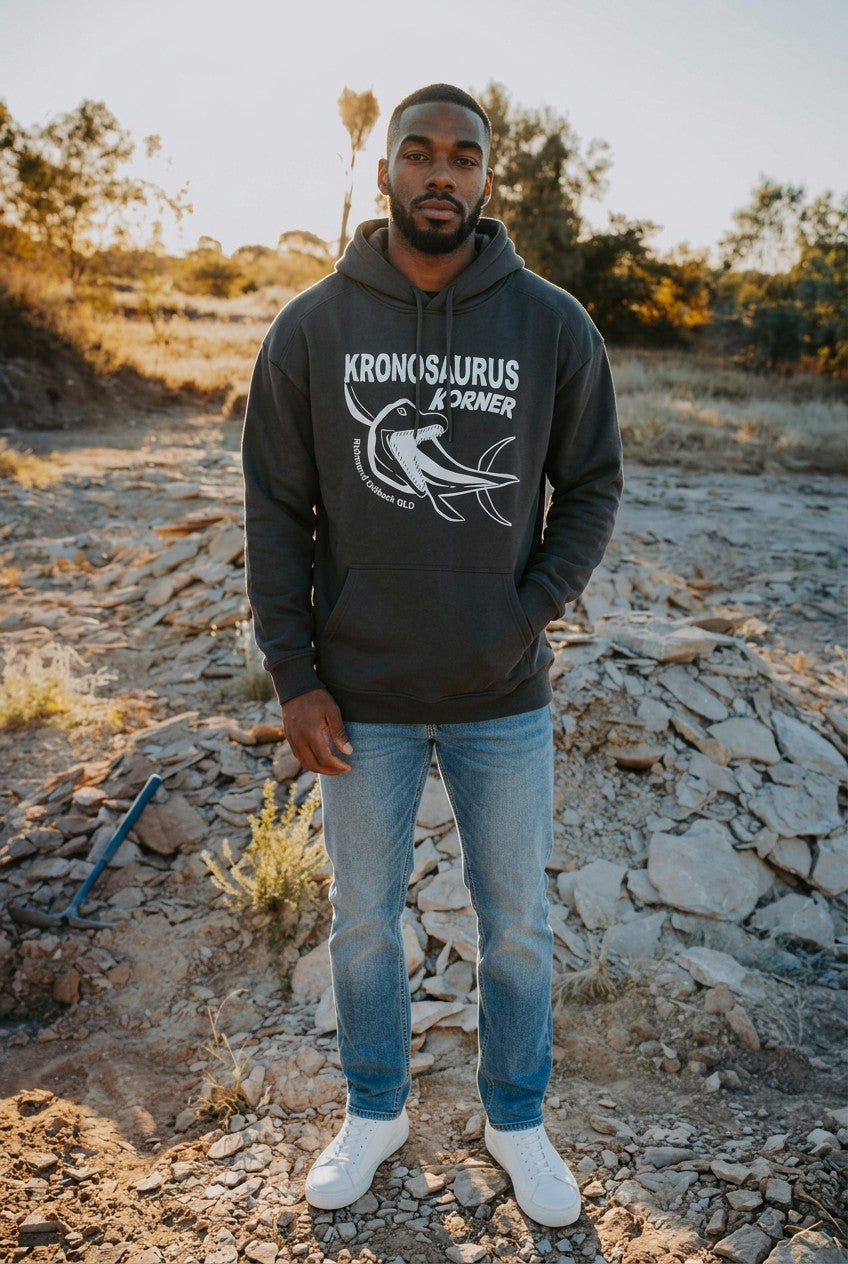 Adults Hoodie (Grey - Kronosaurus Korner)