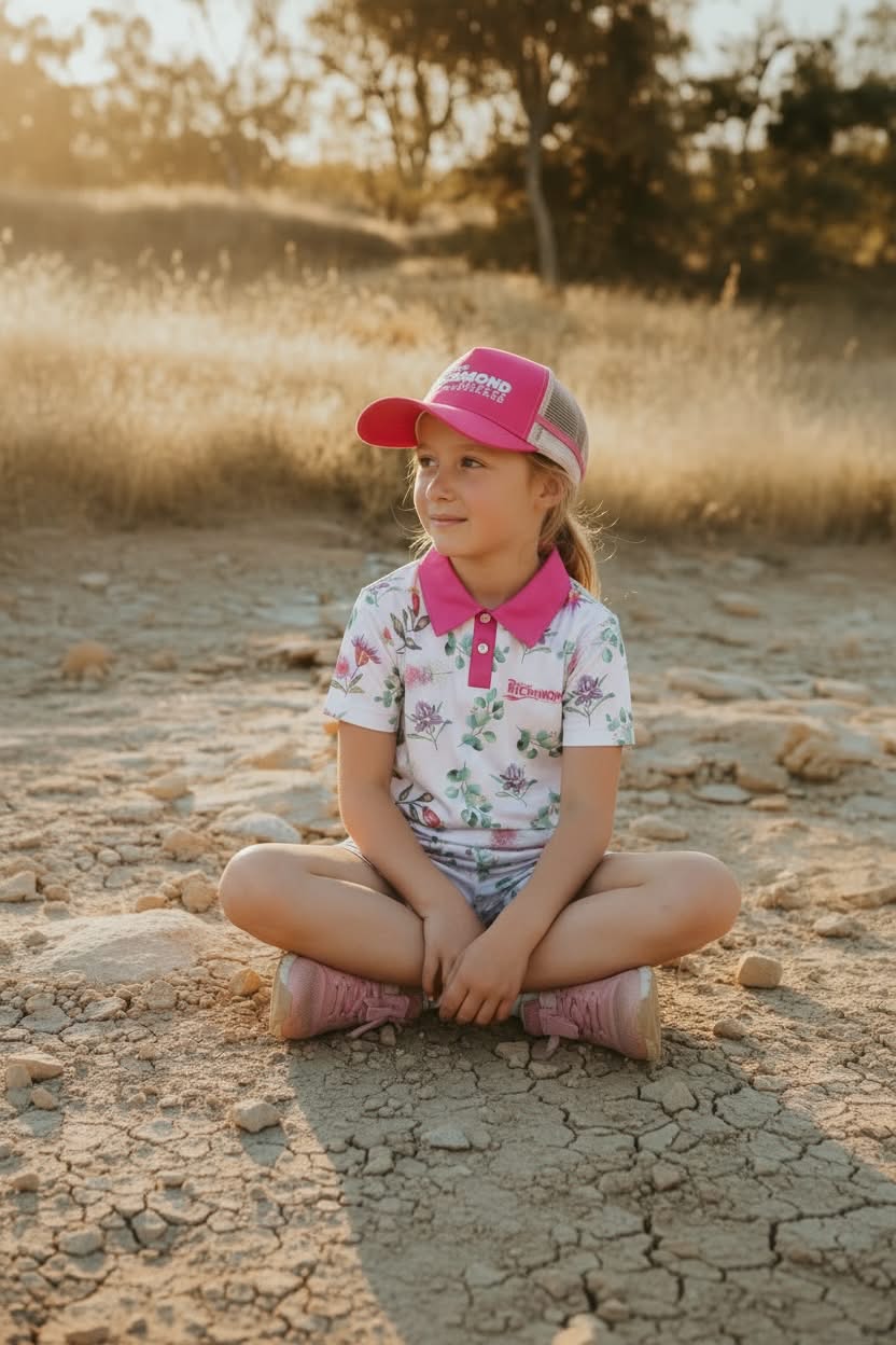 Matching Set - Fishing Shirt, Footy Shorts & Cap (Floral)