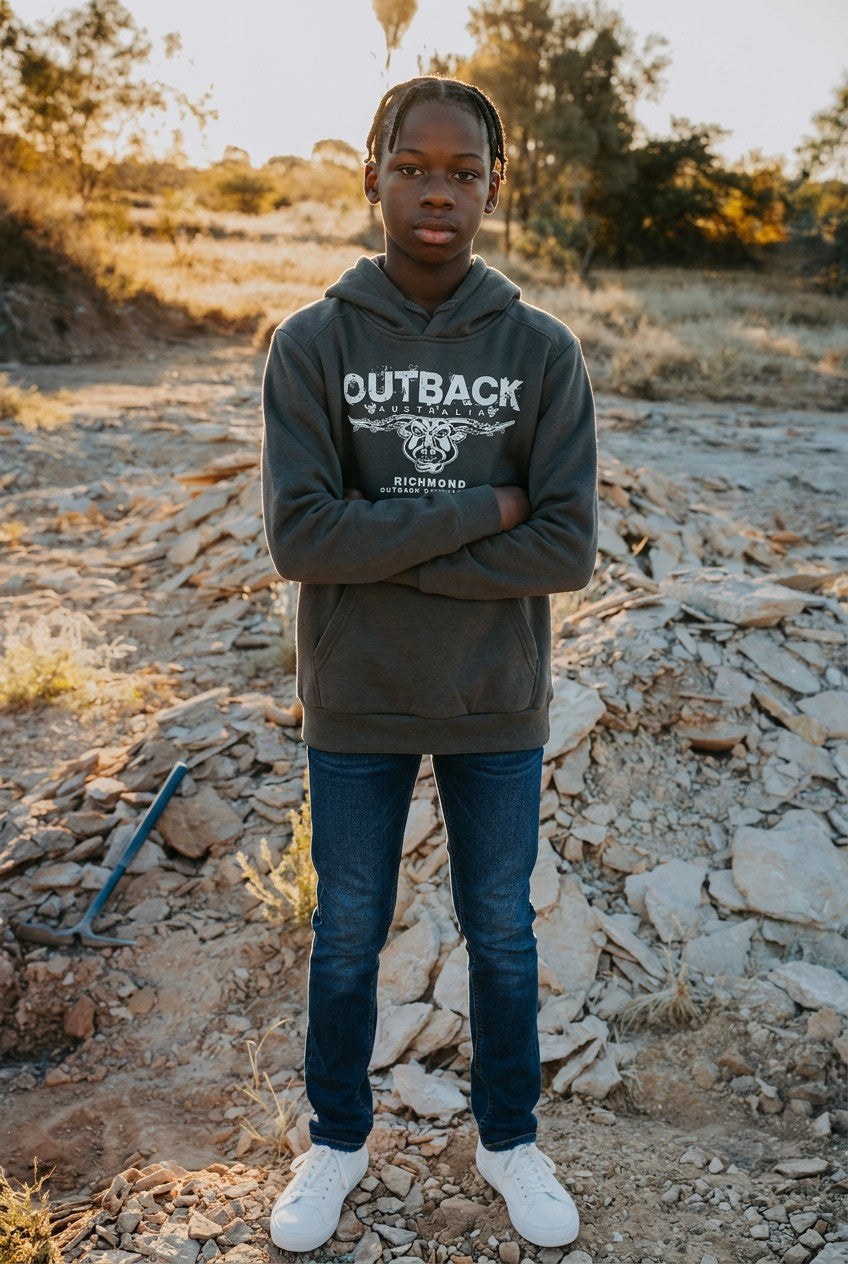 Kids Outback Hoodie (Dark Grey)