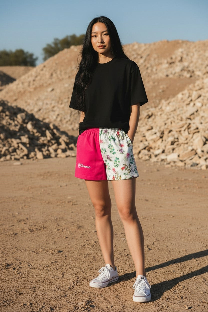 Footy Shorts (Pink/Floral)