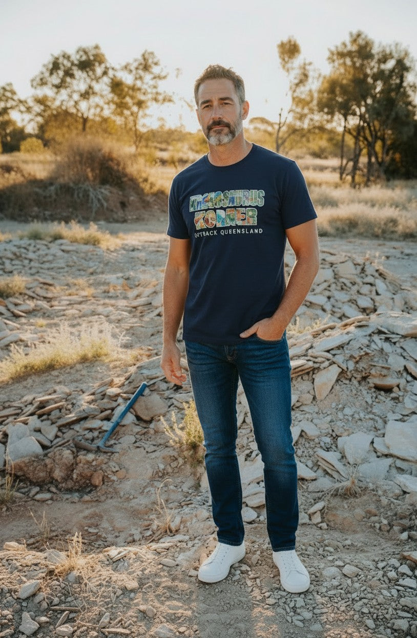 Men's T-Shirt - Kronosaurus Korner (Navy)