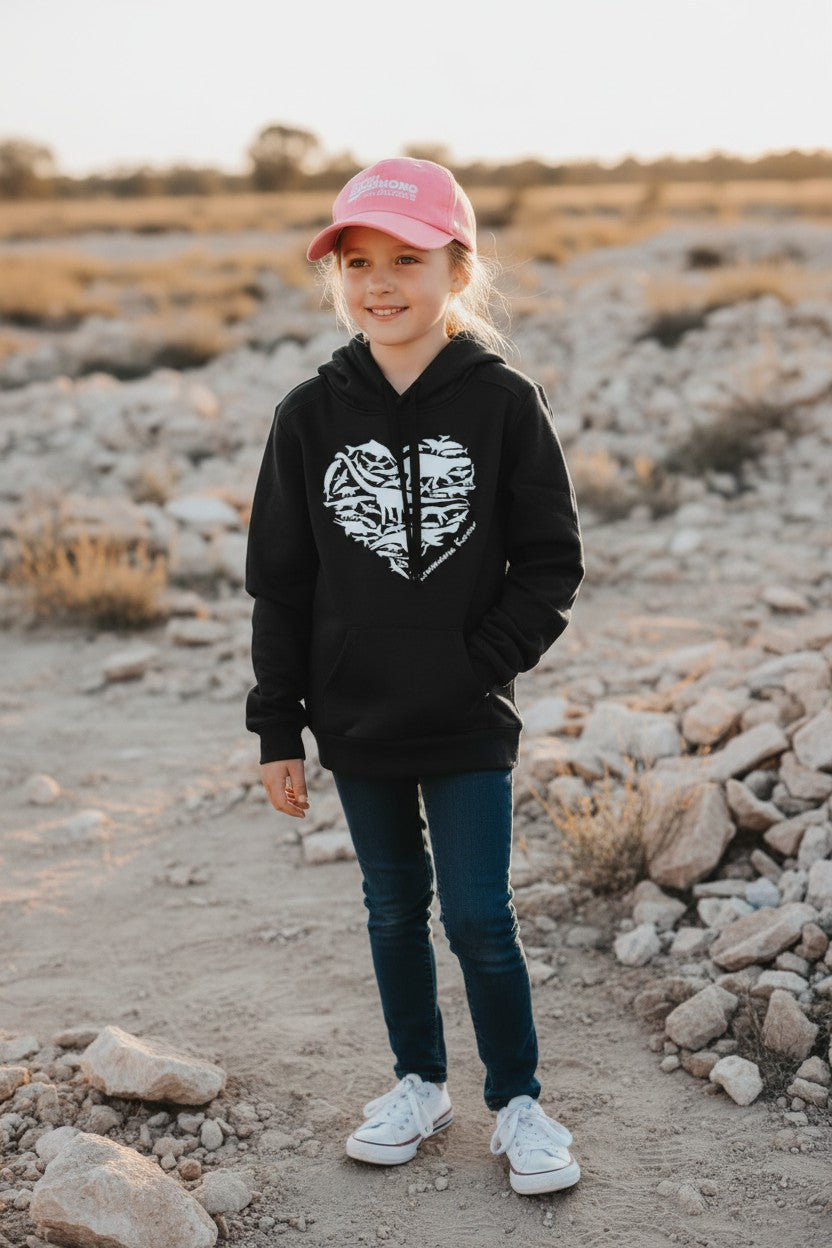 Kids Heart Hoodie (Black)